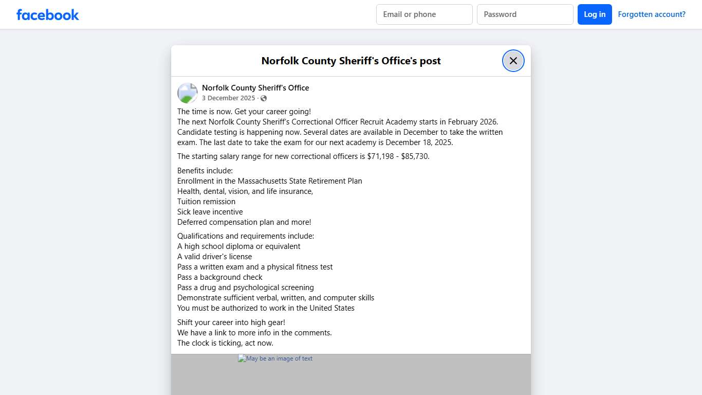 The time is now. Get... - Norfolk County Sheriff's Office Facebook